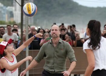 Prince of Wales showcases volleyball skills on Brazil visit