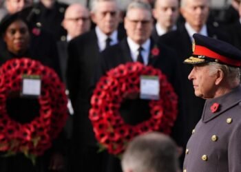 Second world war veterans honoured as King leads Remembrance Sunday