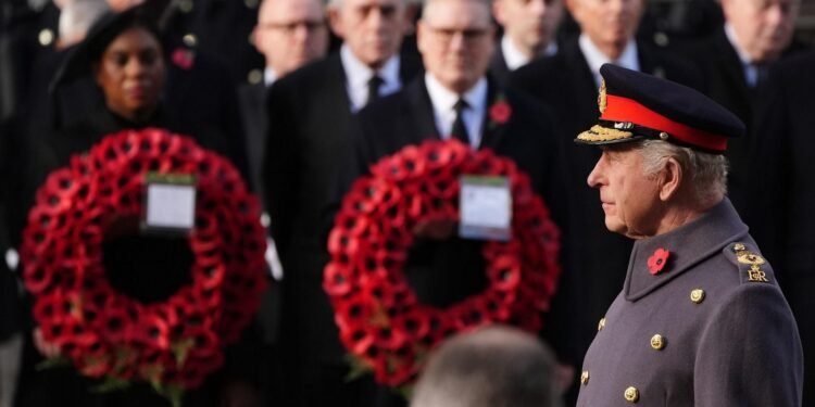 Second world war veterans honoured as King leads Remembrance Sunday
