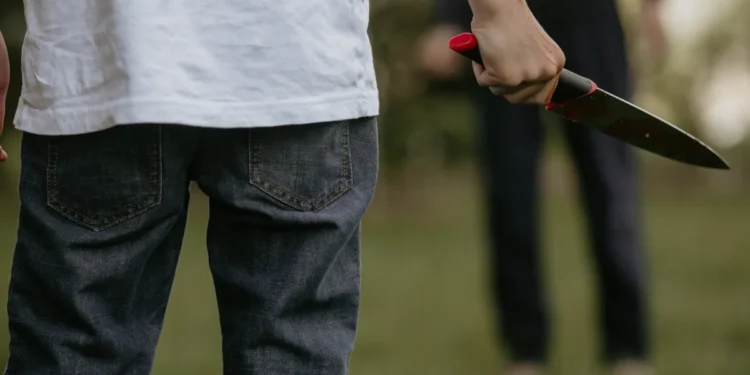 children carrying knives