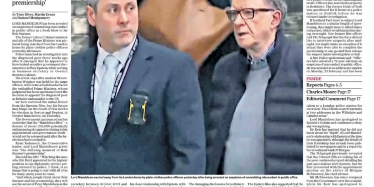 Mandelson arrested Ukraine four years