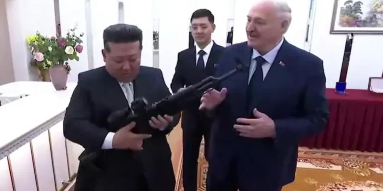 Belarus leader gifts rifle to Kim Jong Un as friendship treaty signed
