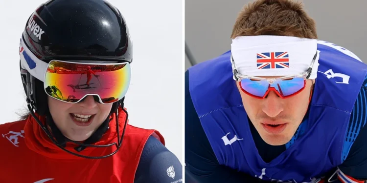 GB Winter Paralympics flagbearers ski duo