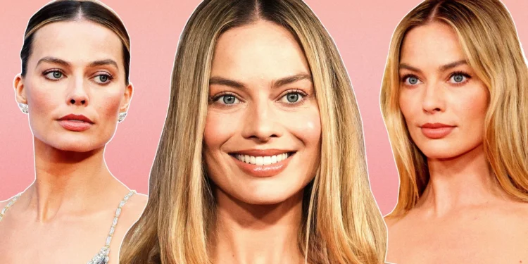 Margot Robbie glowy makeup sculpting tool blusher
