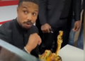 Michael B. Jordan celebrates Oscars win at In-N-Out