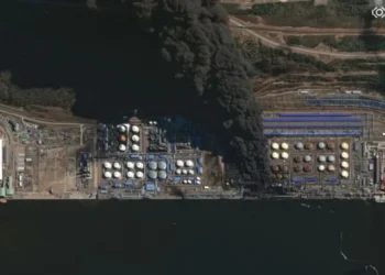 Satellite Images Russian Oil Facility Fires Ukraine Strikes 2026