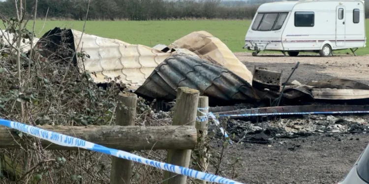 Travellers mobile home burnt overnight