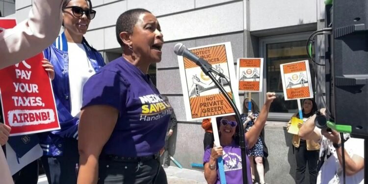 protesters rally San Francisco OpenAI Pentagon deal