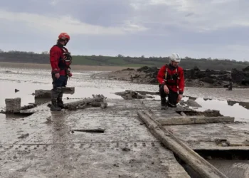 rare glimpse historic bridge low tide