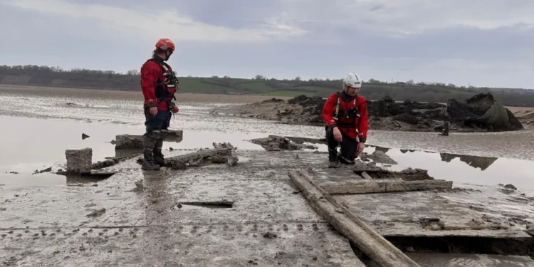 rare glimpse historic bridge low tide