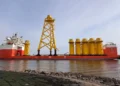 wind farm parts docks in Leith