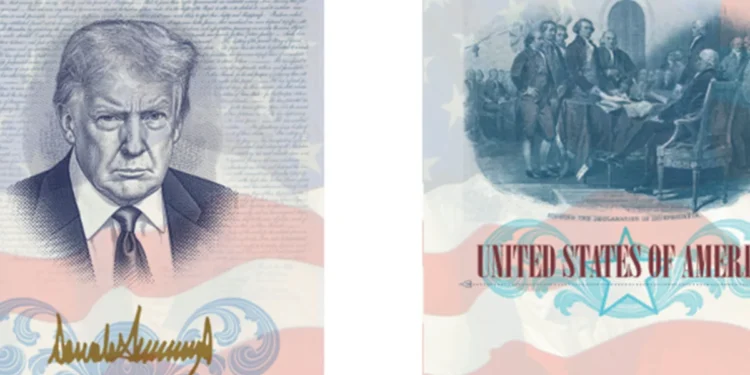 New America250 Passports Feature Trump Portrait