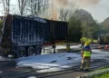 M1 Lorry Fire 2026: Lithium Battery Blaze
