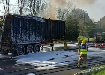 M1 Lorry Fire 2026: Lithium Battery Blaze