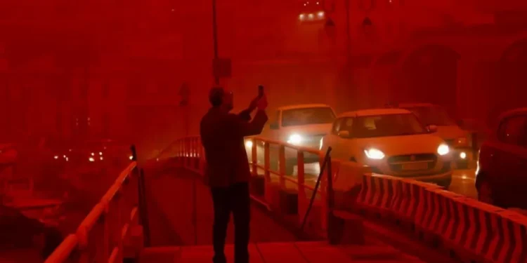 Man Dies in Athens Storm as Saharan Dust Turns Crete Skies Red