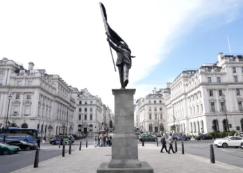 Banksy statue central London installation 2026