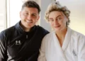 Bride weds in dressing gown rollers married life 2026