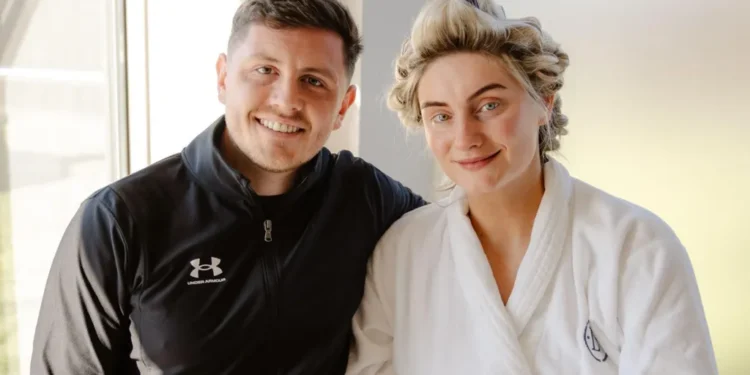 Bride weds in dressing gown rollers married life 2026