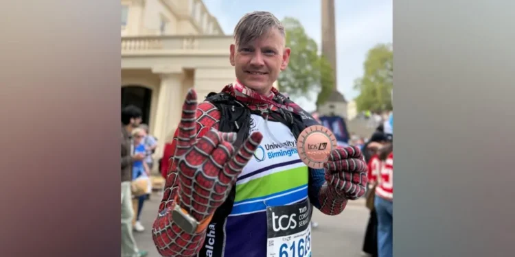 Mark Stevens Spider-Man marathon runner Leo tribute 2026