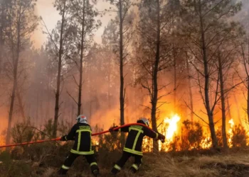 French wildfire Bordeaux lightning storm