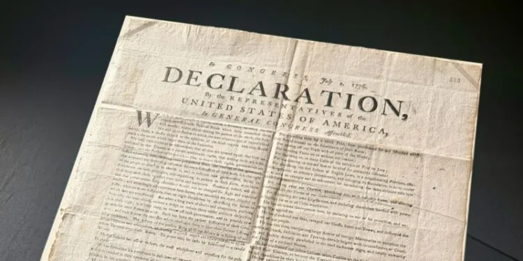 rare Declaration of Independence copy found UK