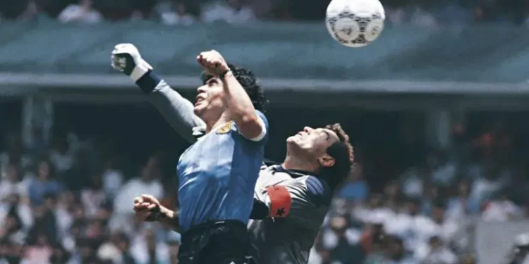 Maradona’s ‘Hand of God’ ball sells for £2.5m