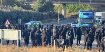 Masked Protesters Bring Dover Port Traffic to Standstill