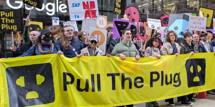 Anti-AI protests grow as campaigners turn to direct action